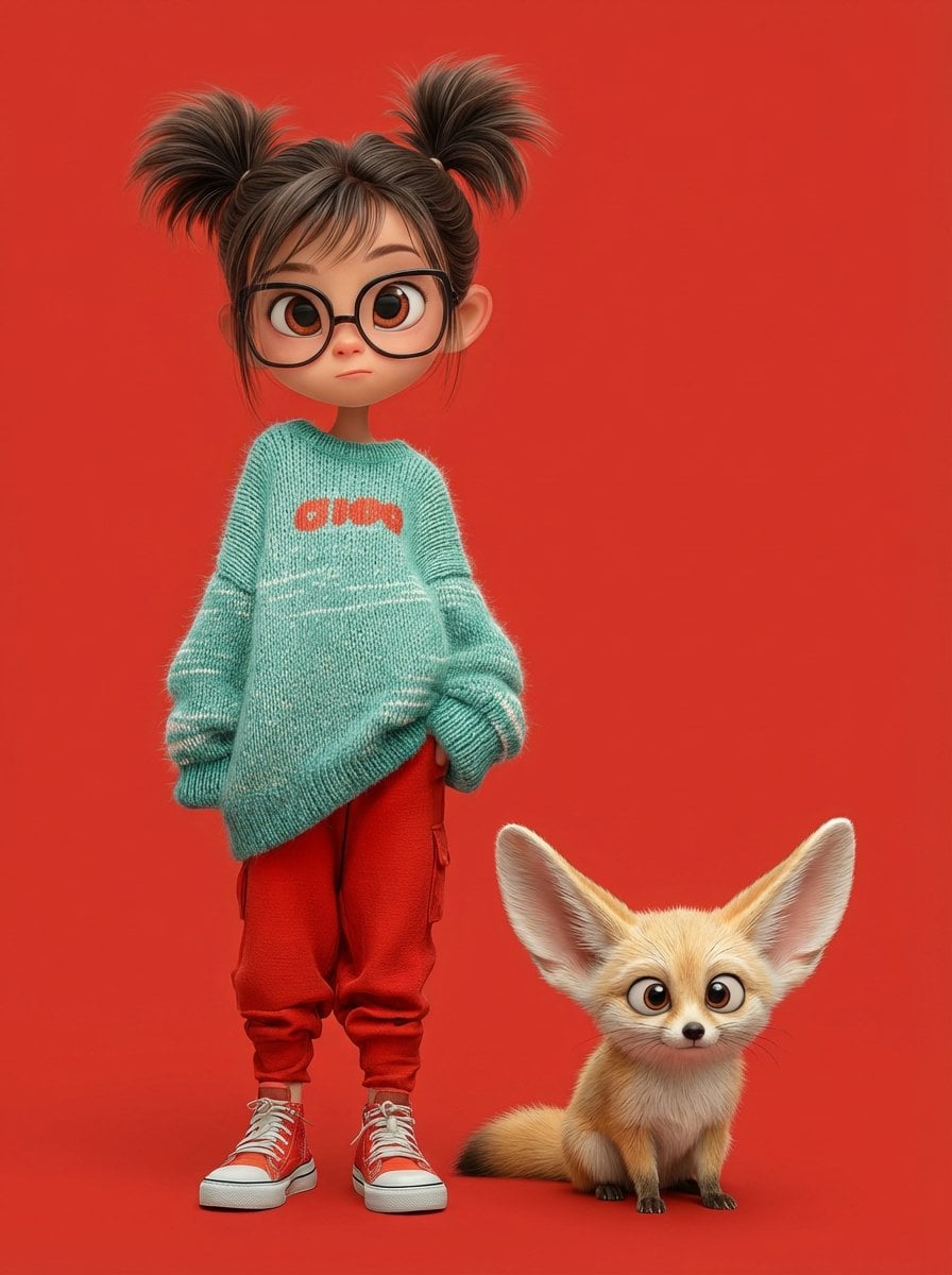 A cute 3D Pixar-style character portrait of a little girl... thumbnail 2