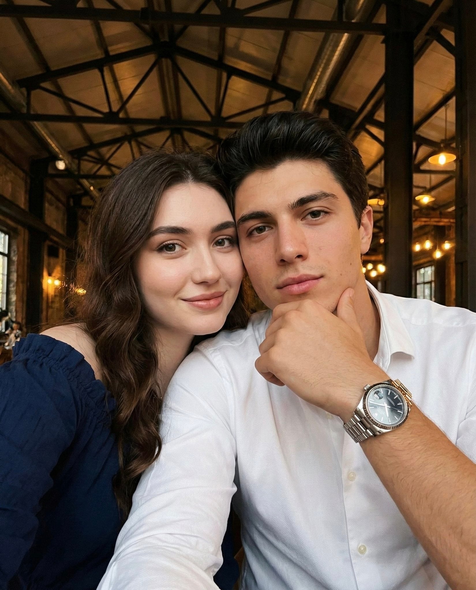 Intimate Selfie: Cheek-to-Cheek Playful Glance