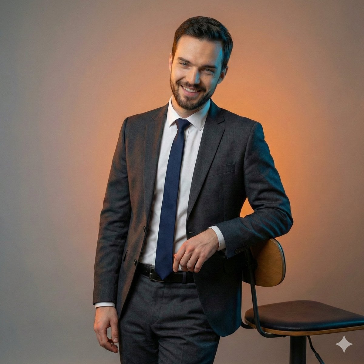 Confident Professional in Tailored Gray Suit thumbnail 2