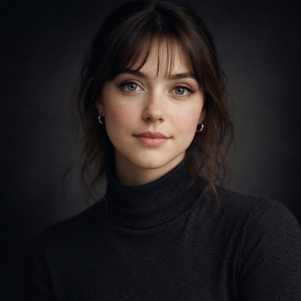 Ultra-realistic studio portrait of a young woman, front-f... thumbnail 2