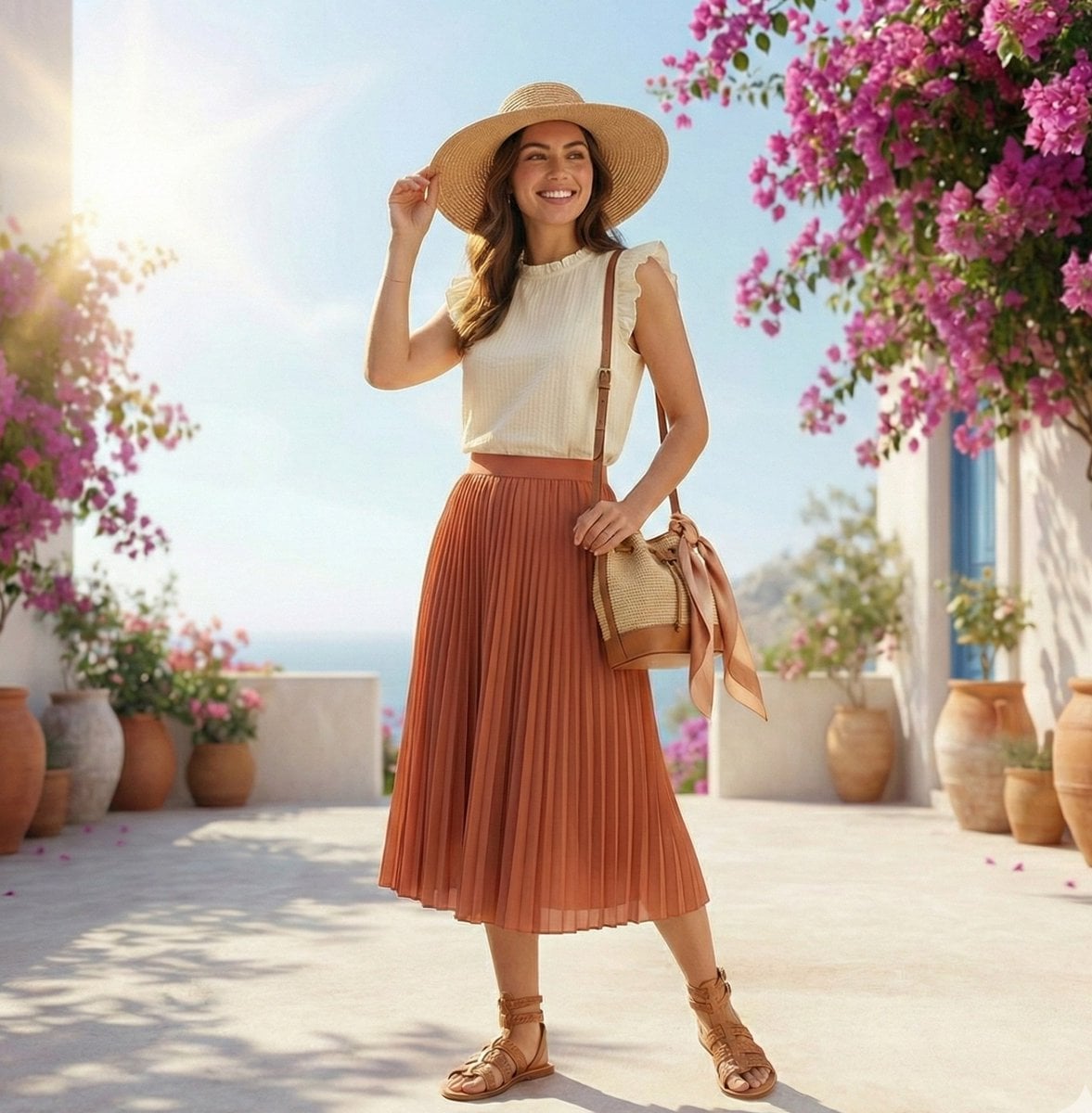 High-fashion summer outfit infographic with color-coordin... thumbnail 2