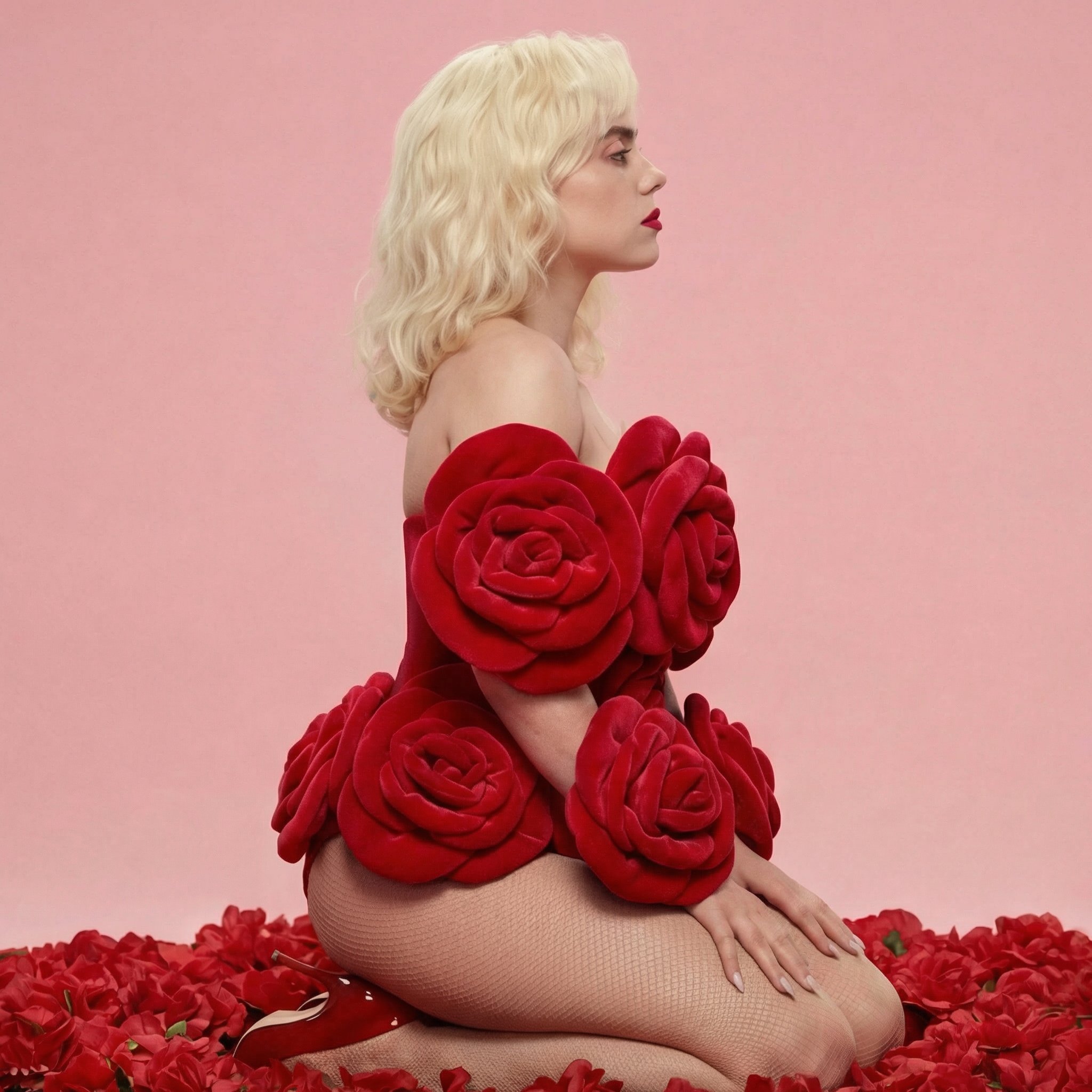 Billie Eilish Amidst Crimson Roses thumbnail 2