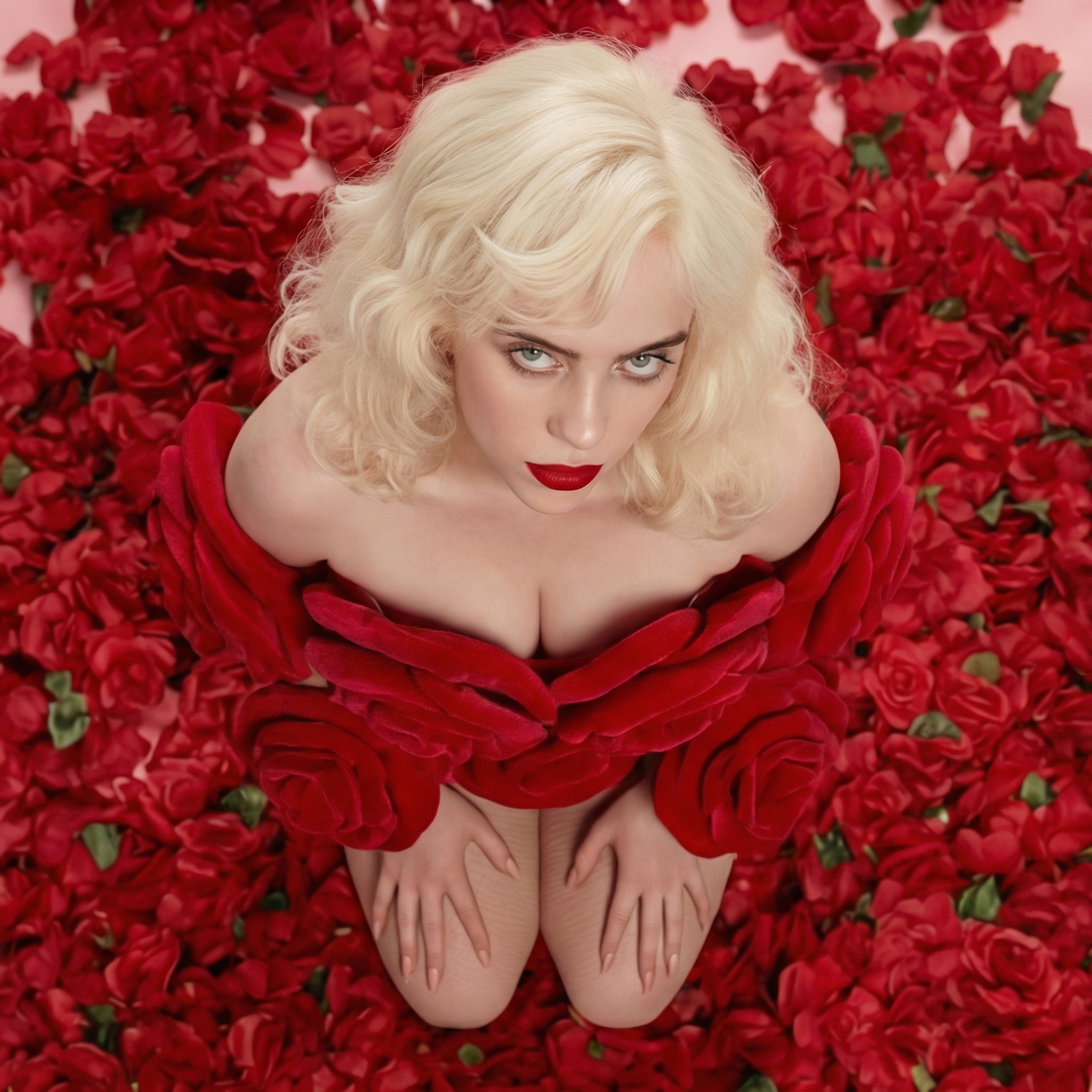 Billie Eilish Amidst Crimson Roses thumbnail 3