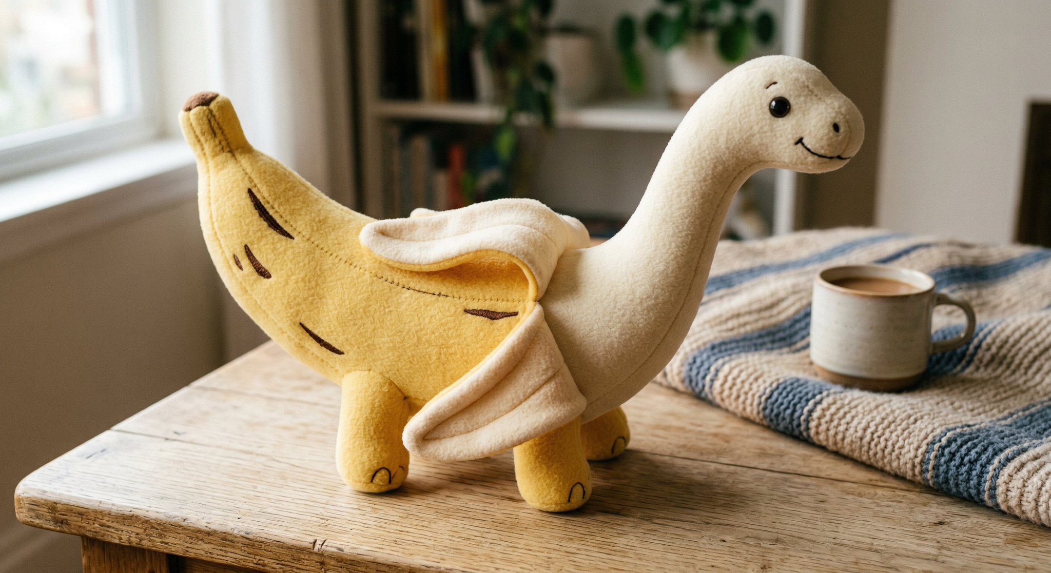 Half-Peeled Banana Sauropod Plushie image 1