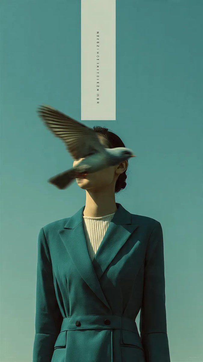 Editorial photography, a woman wearing a structured deep ... thumbnail 2