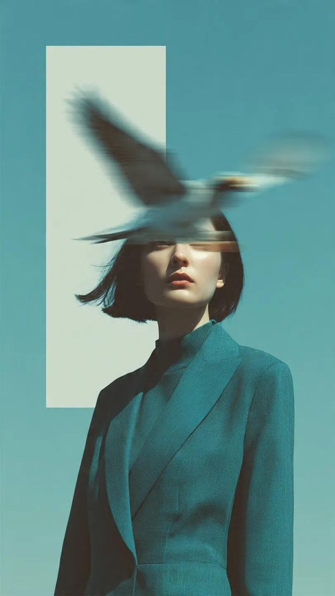 Editorial photography, a woman wearing a structured deep ... thumbnail 4