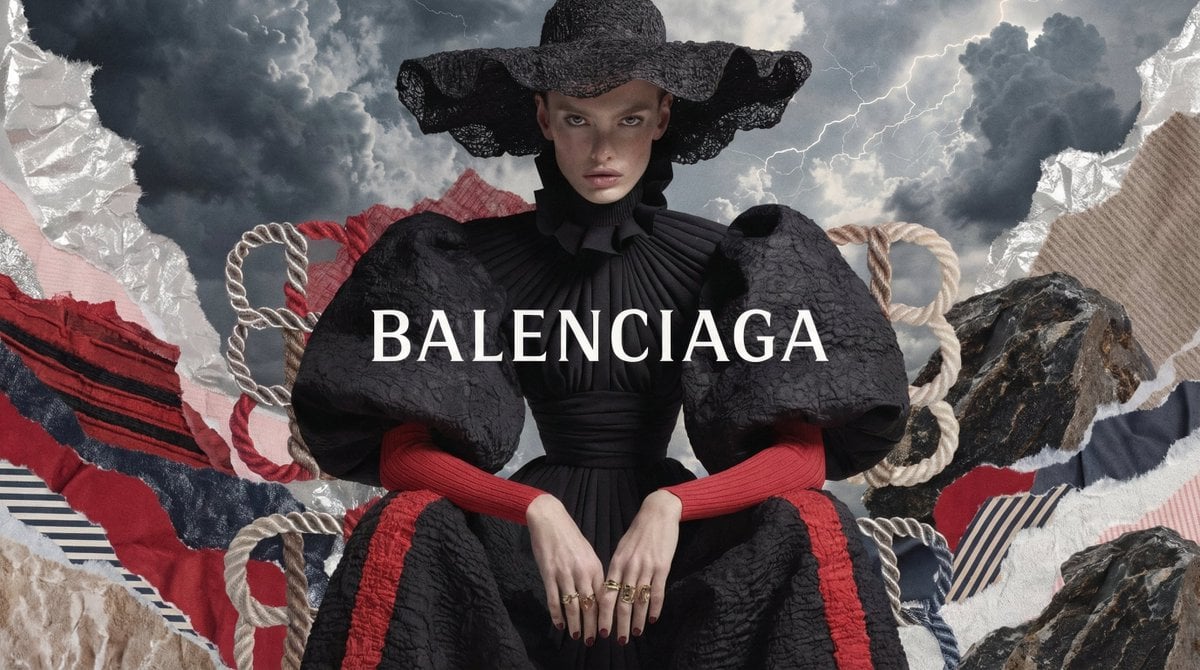 [BRAND]. A high fashion campaign poster. A model with a s... thumbnail 2