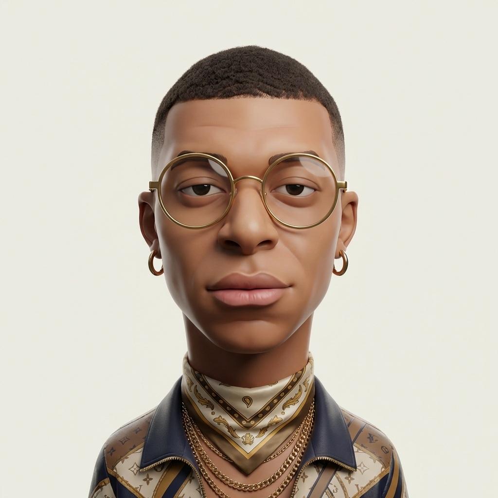 Create an exaggerated stylized 3D caricature character po... thumbnail 3