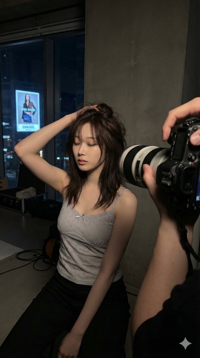 Behind-the-scenes indoor photography at night, high-contr... thumbnail 3