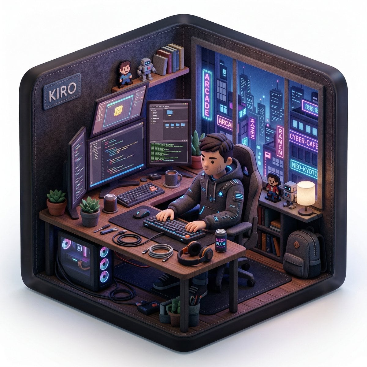 Create a 3D isometric diorama illustration of an original... thumbnail 2