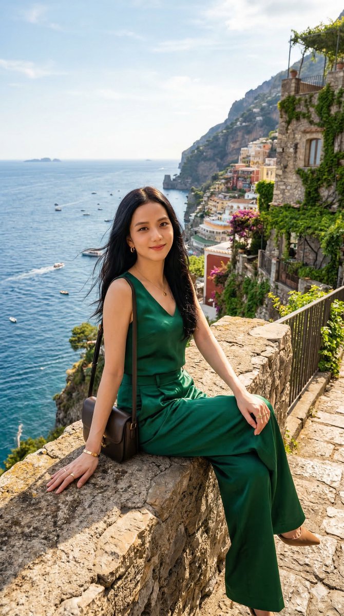 Photorealistic full body shot of BLACKPINK Rosé sitting s... thumbnail 3