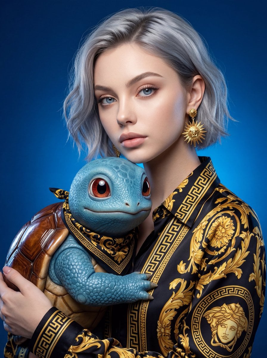 A high-fidelity, high-fashion studio photograph featuring... thumbnail 2