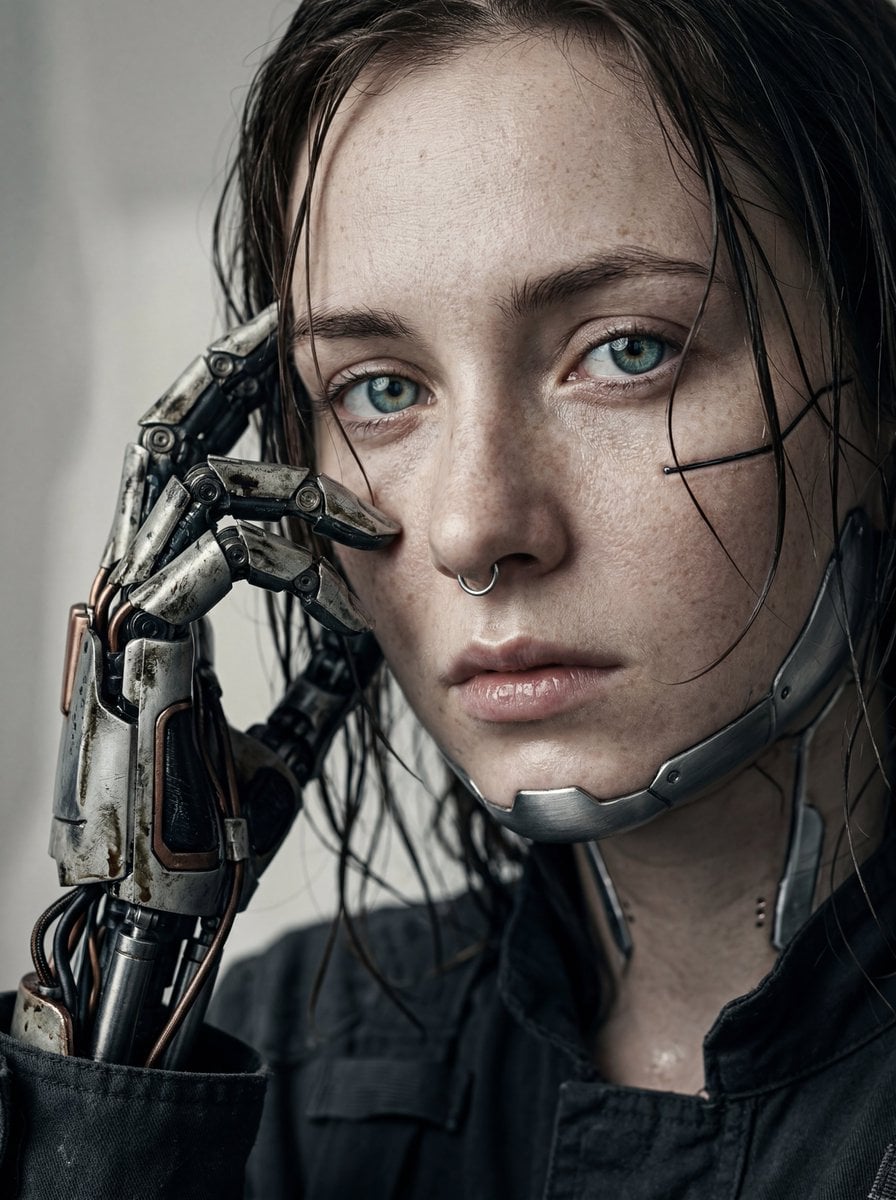 A hyper-realistic, cinematic extreme close-up portrait of... thumbnail 2