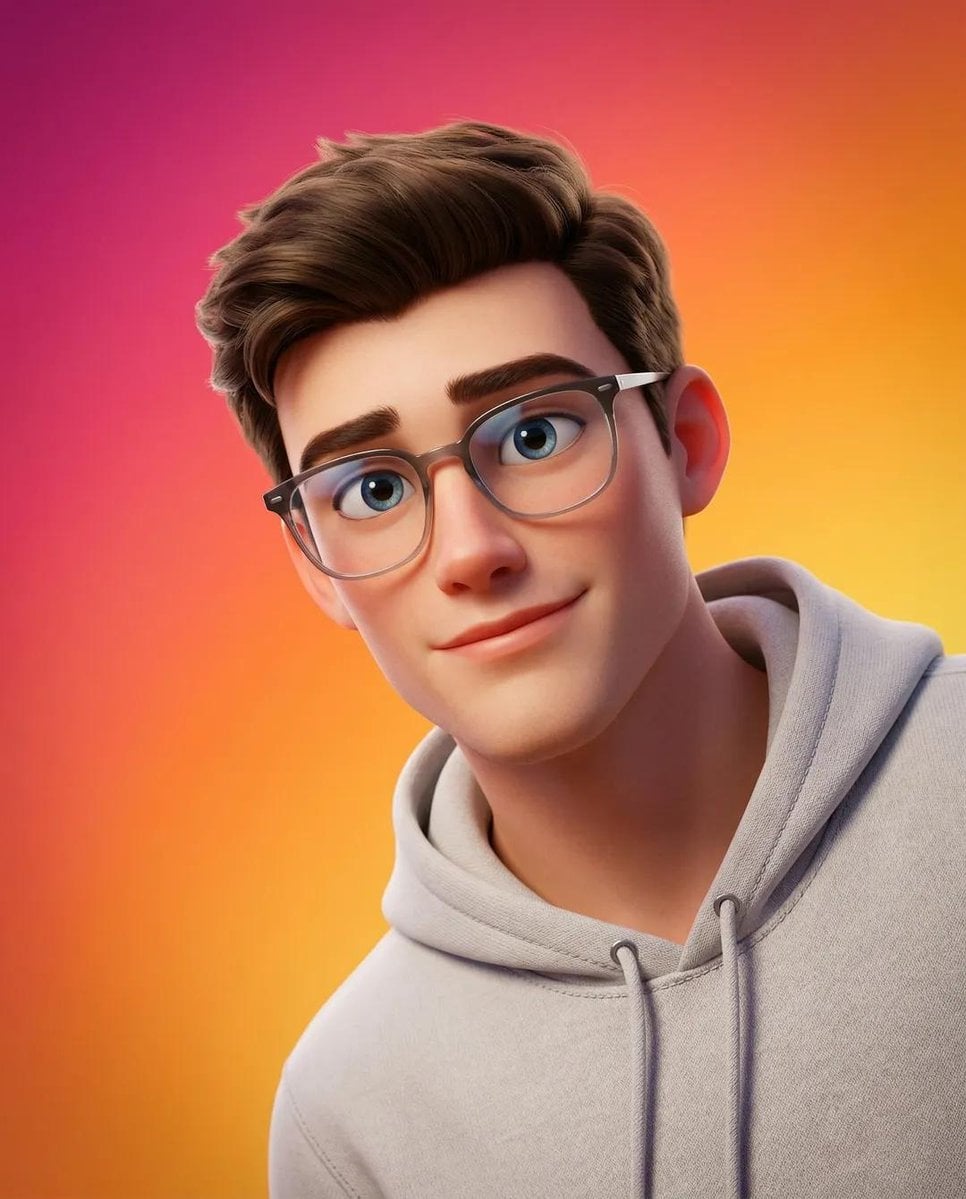 A stylized Pixar-style 3D portrait of a young person with... thumbnail 2