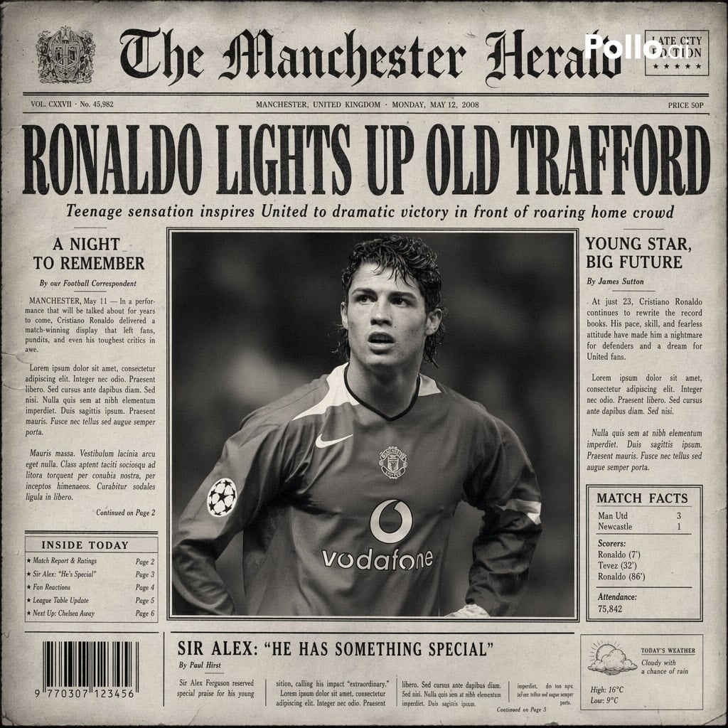 Create the most realistic front page design of a vintage ... thumbnail 2