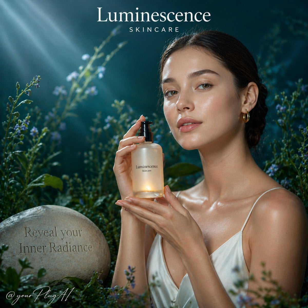 A high-end luxury skincare campaign portrait featuring [M... thumbnail 2