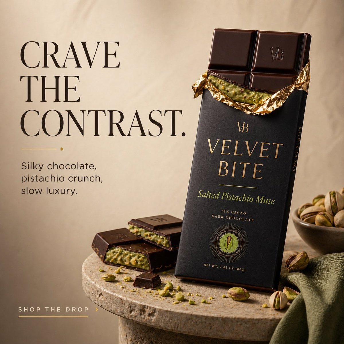 Create a premium ad for a fictional luxury chocolate bran... thumbnail 2