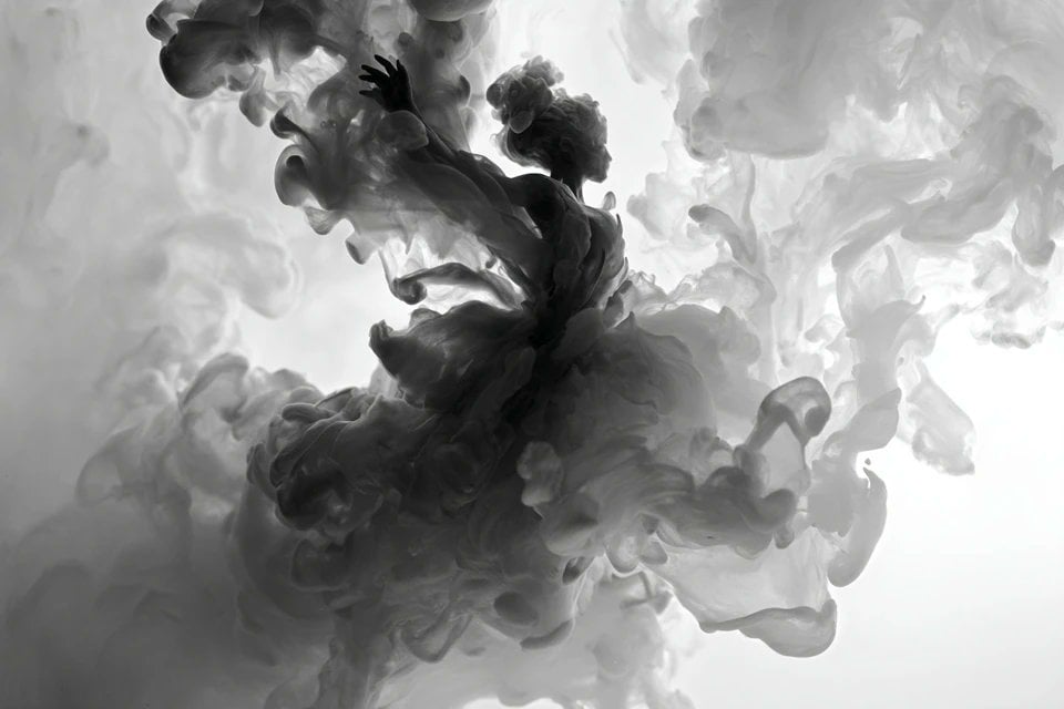 A [subject] emerges from swirling liquid plumes suspended... thumbnail 4