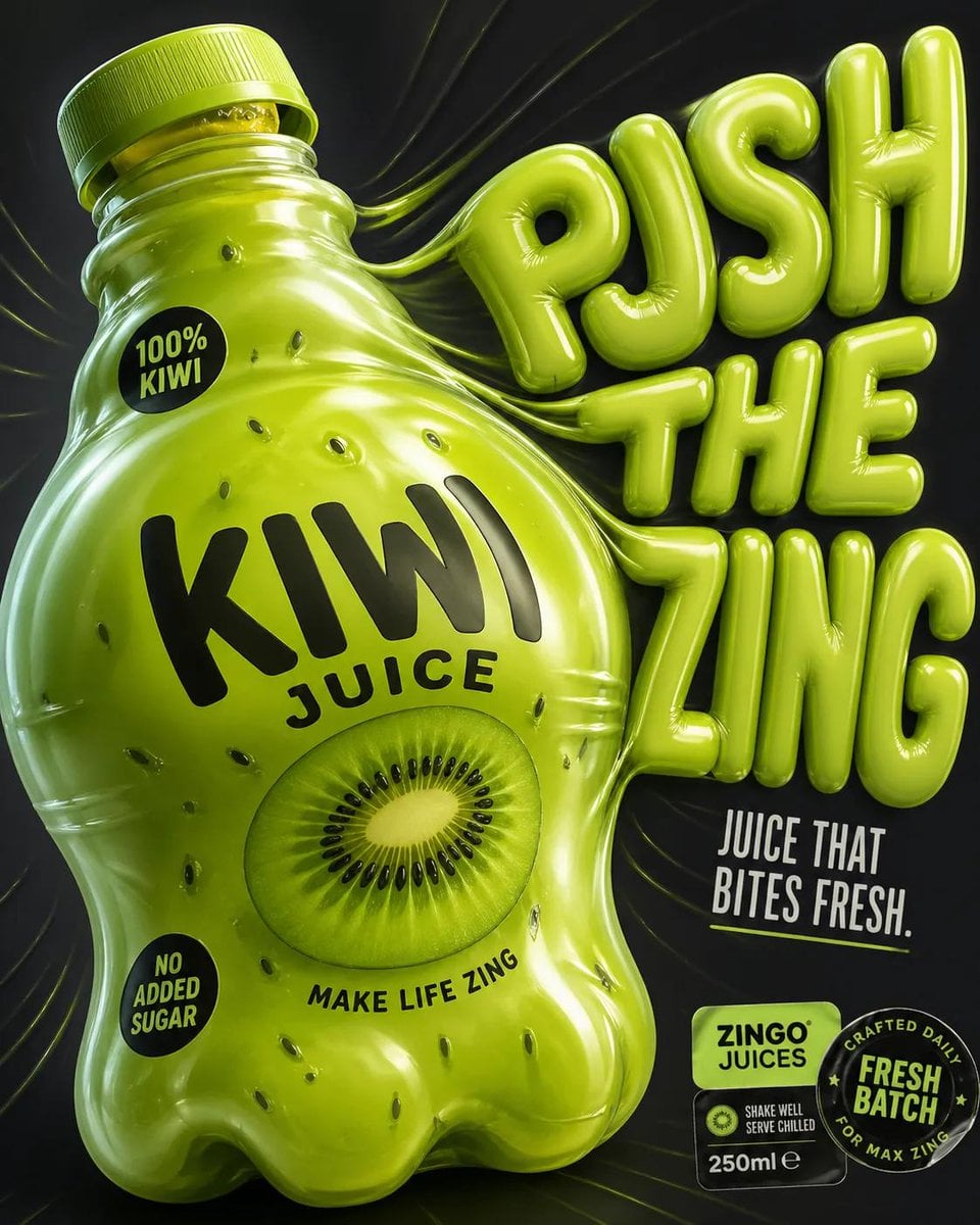 Design a '4:5' product poster for an 'orange' juice 3d bo... thumbnail 3