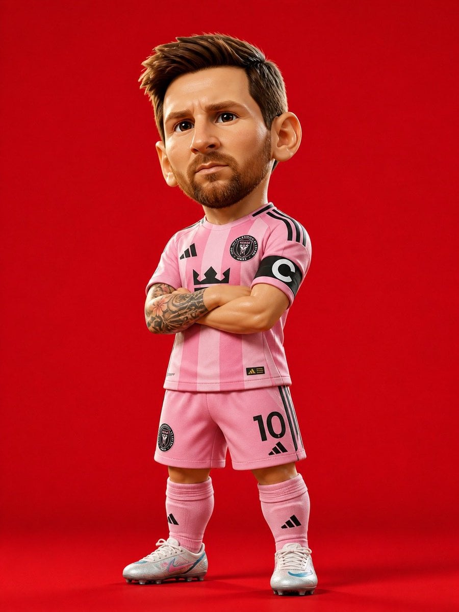 3D rendered caricature figurine of Cristiano Ronaldo, big... thumbnail 2