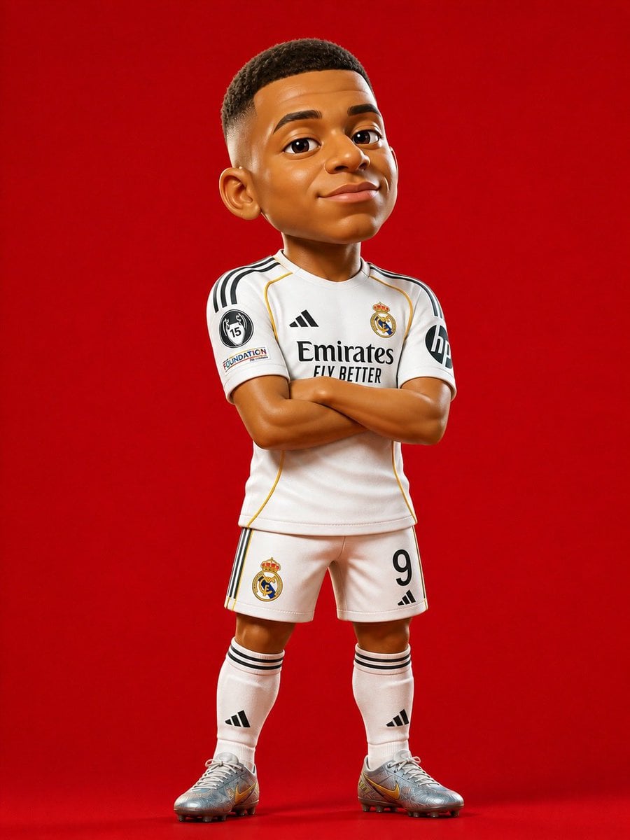 3D rendered caricature figurine of Cristiano Ronaldo, big... thumbnail 3