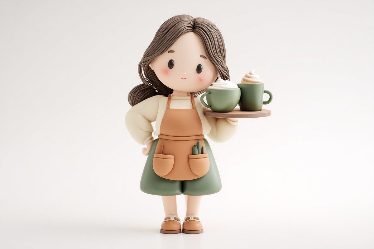 Cute 3D render of a [subject], matte surface, kneaded cla... thumbnail 3