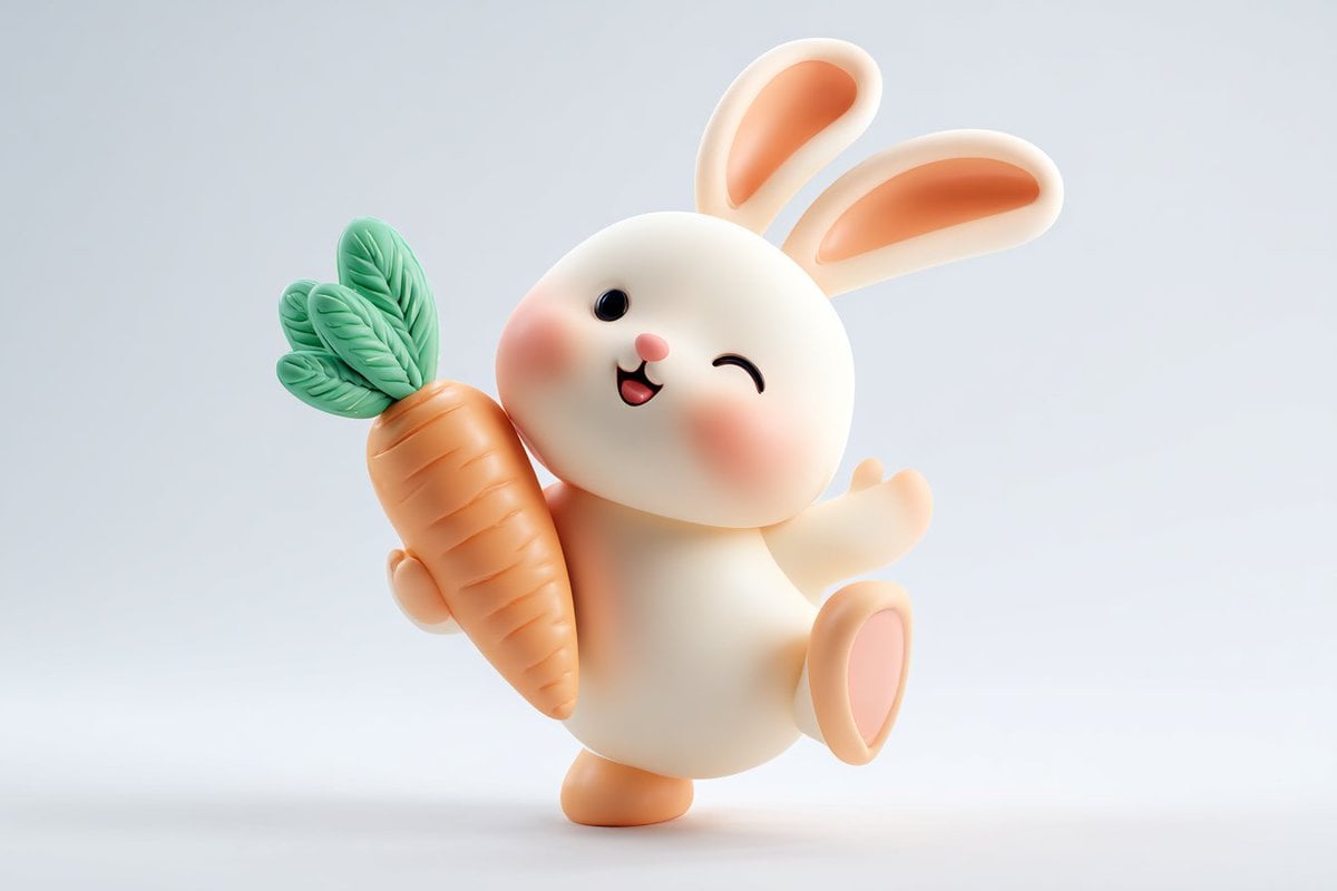 Cute 3D render of a [subject], matte surface, kneaded cla... thumbnail 4