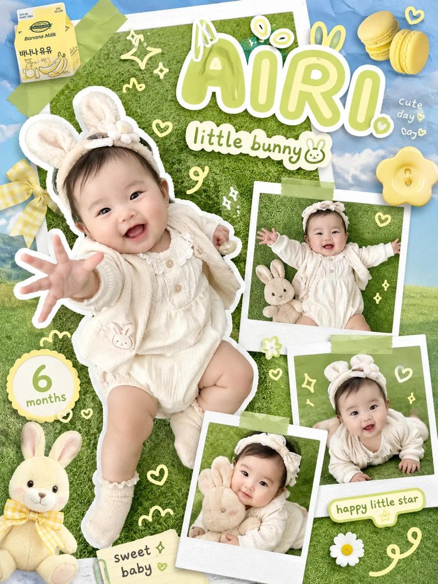 Kawaii scrapbook-style children photography poster, cute ... thumbnail 2