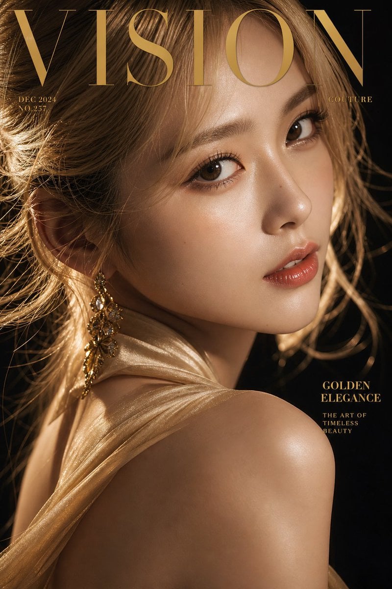 Luxury extreme close-up portrait, magazine cover style, t... thumbnail 3