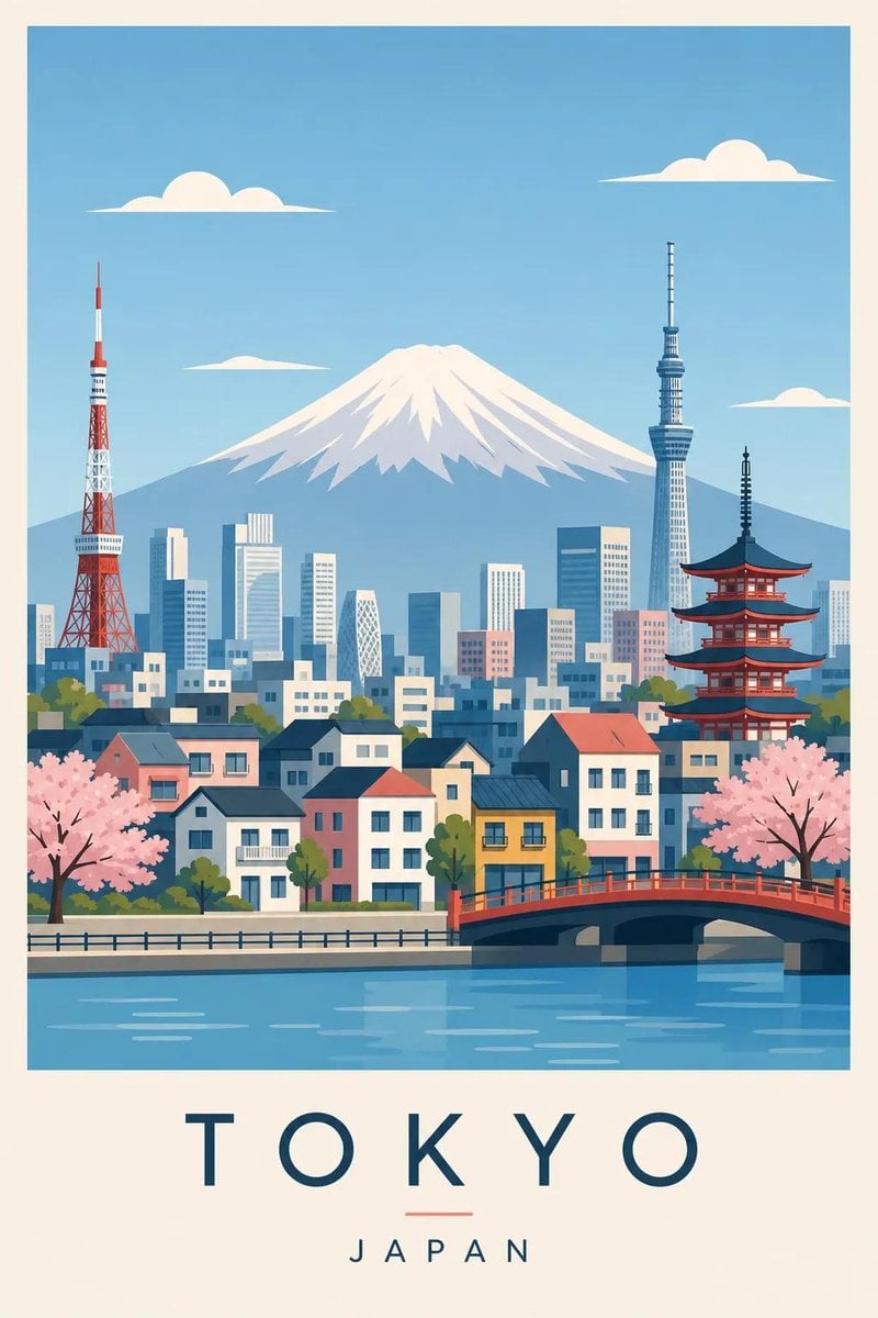 Create a premium editorial travel poster illustration of ... thumbnail 4
