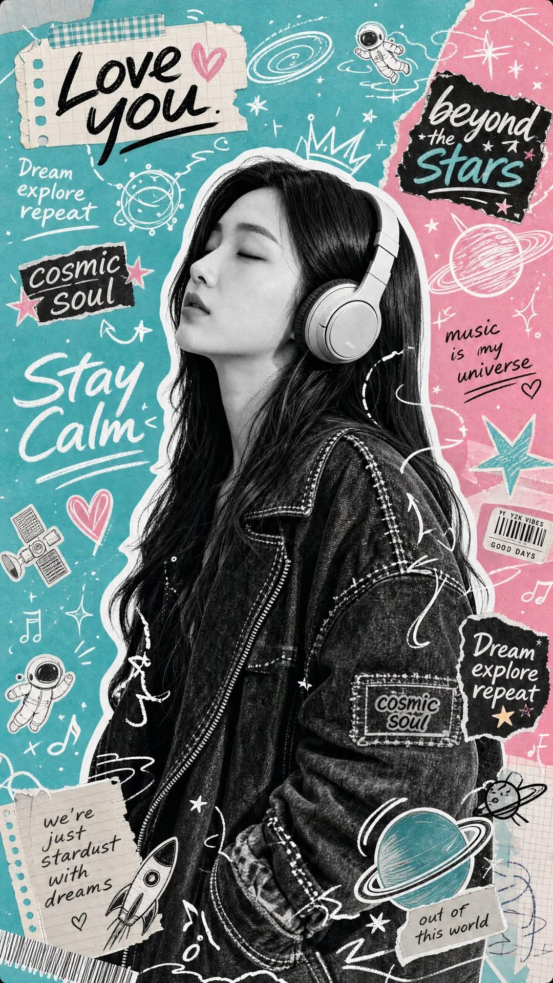 Y2K Scrapbook Collage: Music Listener in Streetwear thumbnail 2