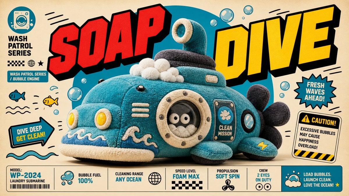Create an image in the "Plush Comic Toy Product Poster" s... thumbnail 3