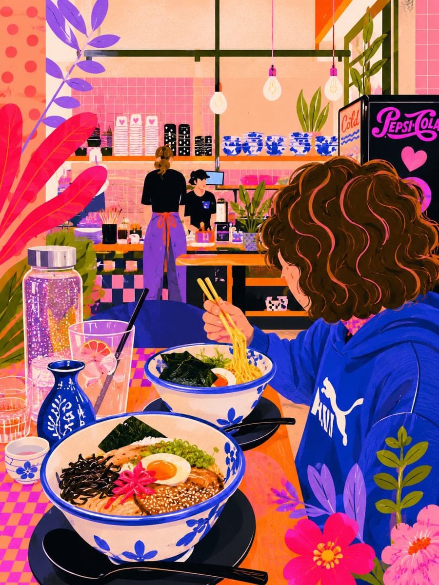 A vibrant whimsical digital illustration of a cozy indie ... thumbnail 2