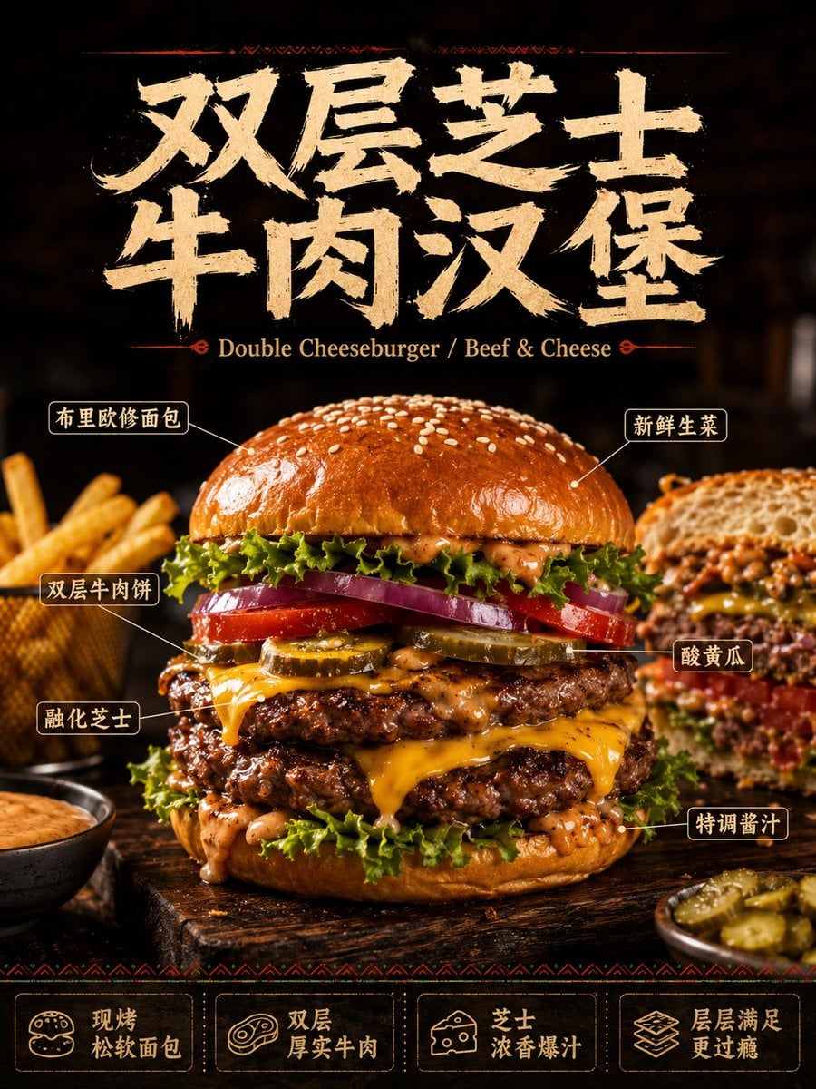 请生成一张高完成度的「中文主导餐饮商业美食海报」。 thumbnail 3