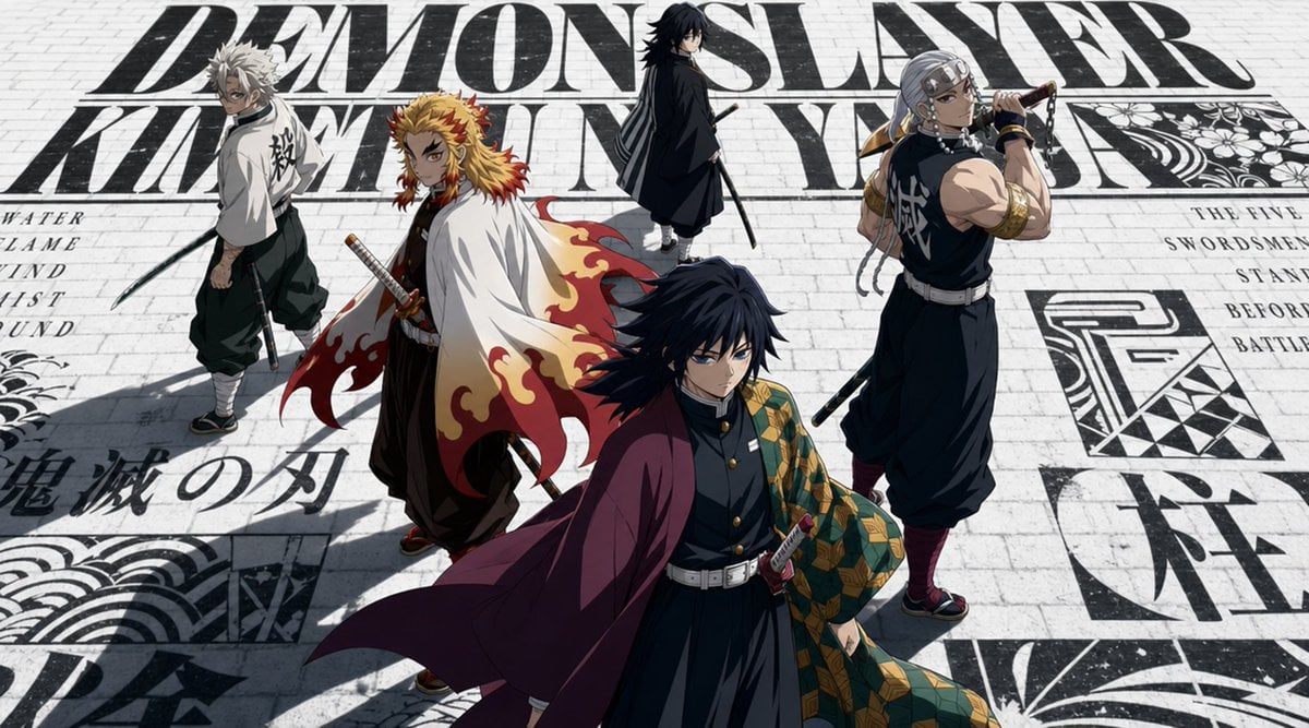 Five handsome Akatsuki members from Naruto standing at th... thumbnail 3