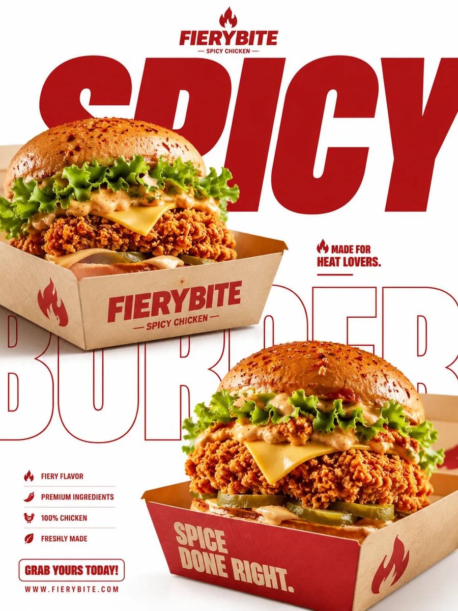 A premium fast-food advertising poster promoting [PRODUCT... thumbnail 2