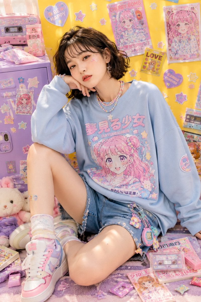 Playful kawaii-inspired studio fashion editorial featurin... thumbnail 4