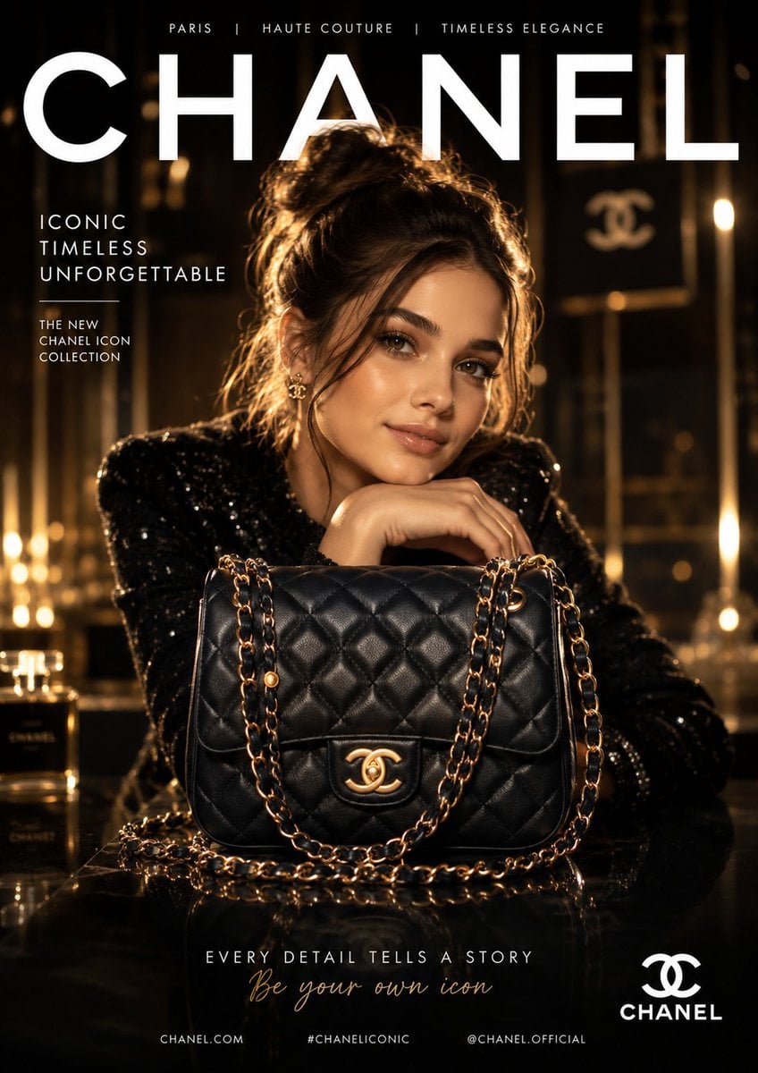 Create an ultra-premium luxury fashion campaign poster in... thumbnail 2