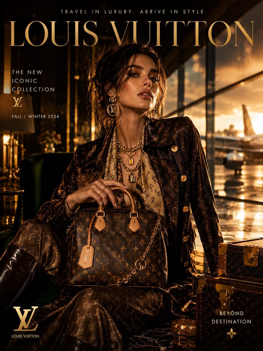 Create an ultra-premium luxury fashion campaign poster in... thumbnail 3