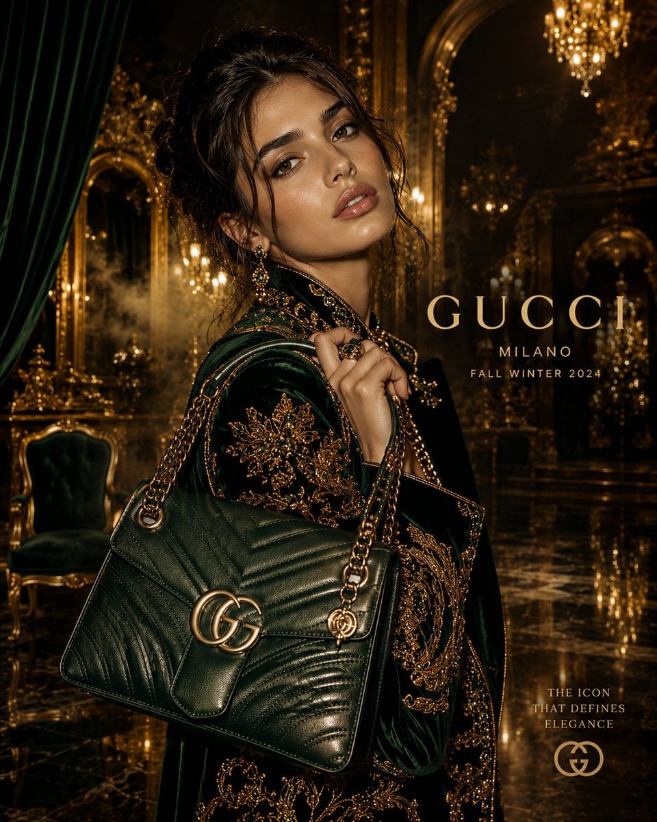 Create an ultra-premium luxury fashion campaign poster in... thumbnail 4