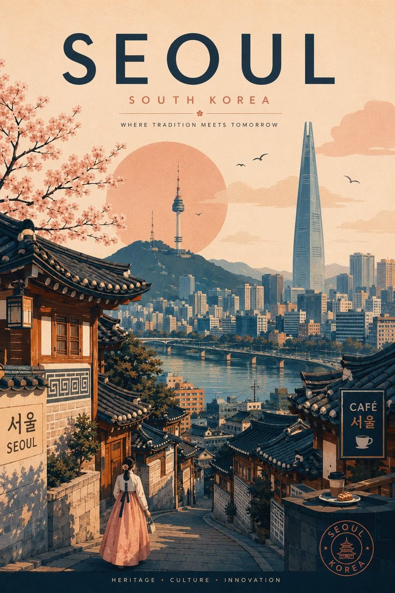 Create a modern AI-generated travel poster inspired by th... thumbnail 2