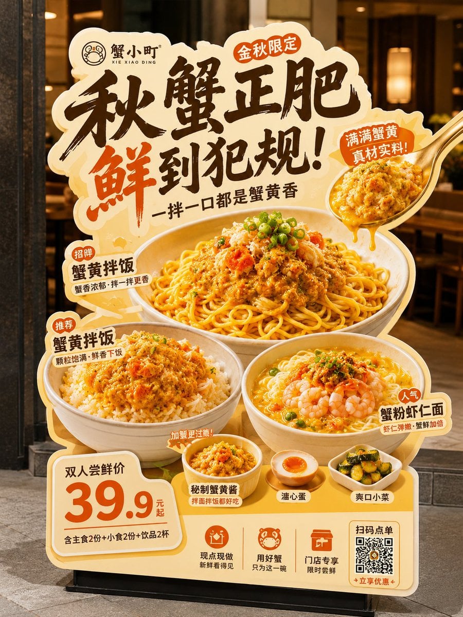 请生成一张高完成度的「餐饮异形展架 / 立牌」设计图，用于展示餐饮门店的新品推荐、招牌产品、套餐促销或品牌活动信息。 thumbnail 2