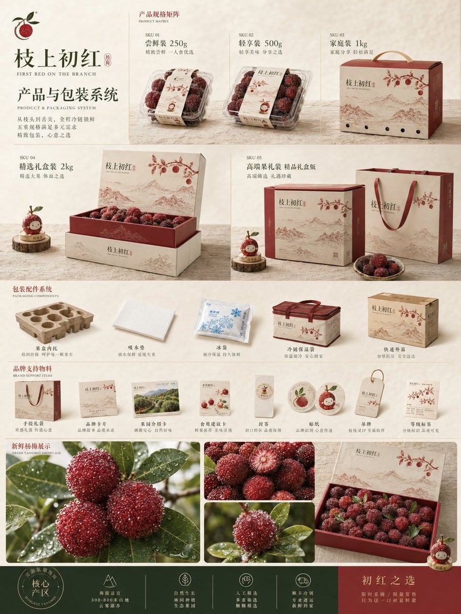 请根据以下设定，创作一套高完成度、具有统一视觉系统的「原创鲜果电商品牌商品化提案 / 4-Board Fresh ... thumbnail 3