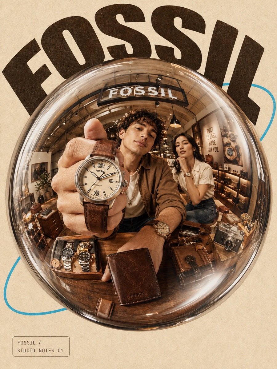 Ultra-stylized futuristic brand campaign poster inside a ... thumbnail 3