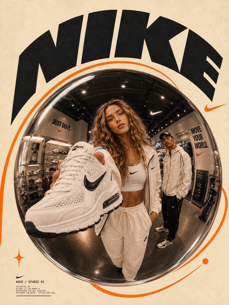 Ultra-stylized futuristic brand campaign poster inside a ... thumbnail 4