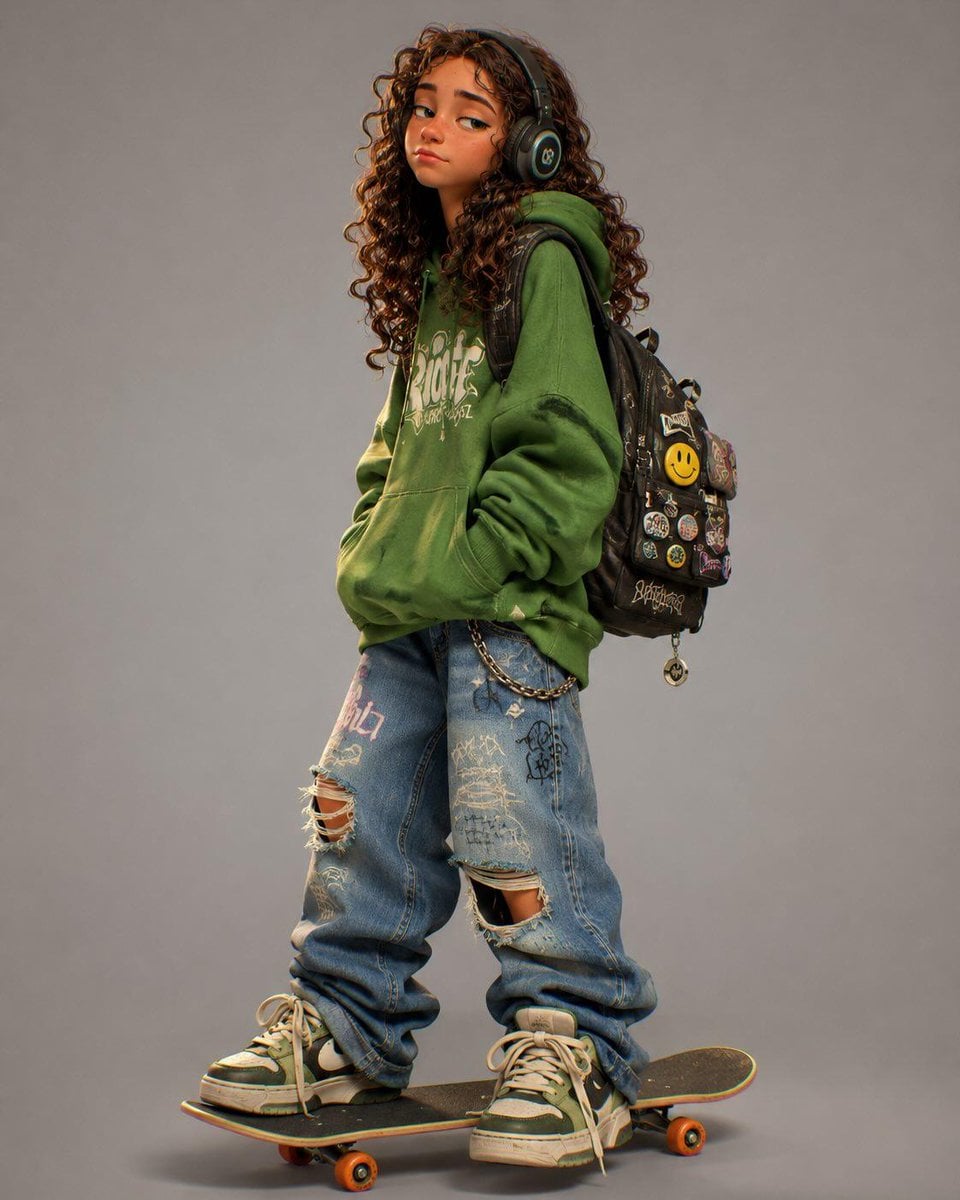 Stylized 3D cartoon character in a modern animated movie ... thumbnail 2