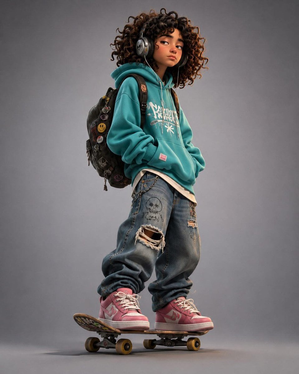Stylized 3D cartoon character in a modern animated movie ... thumbnail 3