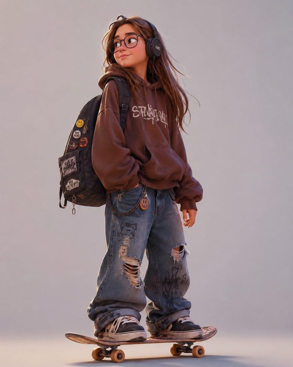 Stylized 3D cartoon character in a modern animated movie ... thumbnail 4