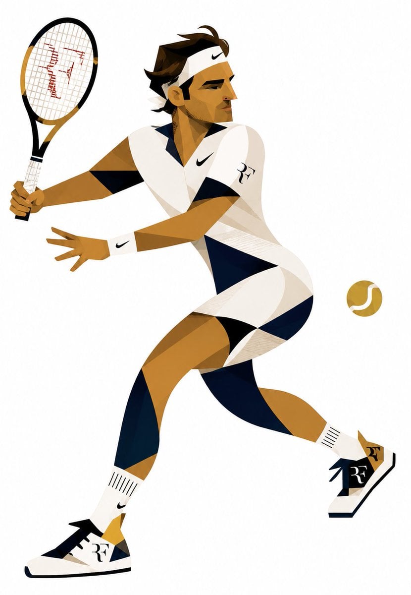 Create a stylized geometric cubist sports illustration po... thumbnail 4