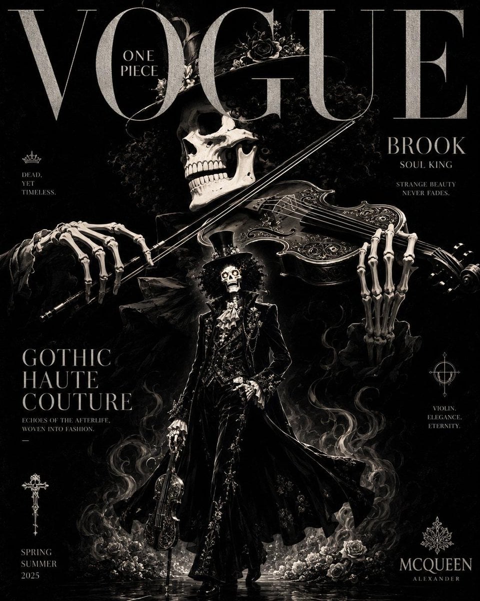 Luxury anime fashion magazine cover inspired by Vogue and... thumbnail 2
